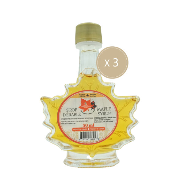 Sirop d'érable feuille 50 ml - 3 unités